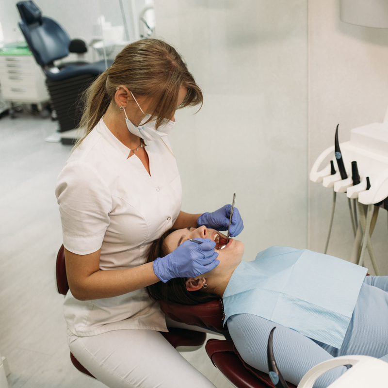 dentist working on patients teeth